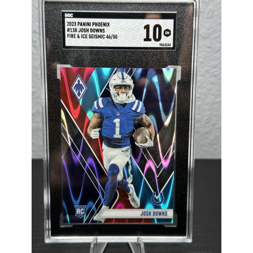 2023 Panini Phoenix - Rookies Fire & Ice Seismic #138 Josh Downs /50 (RC) SGC 10